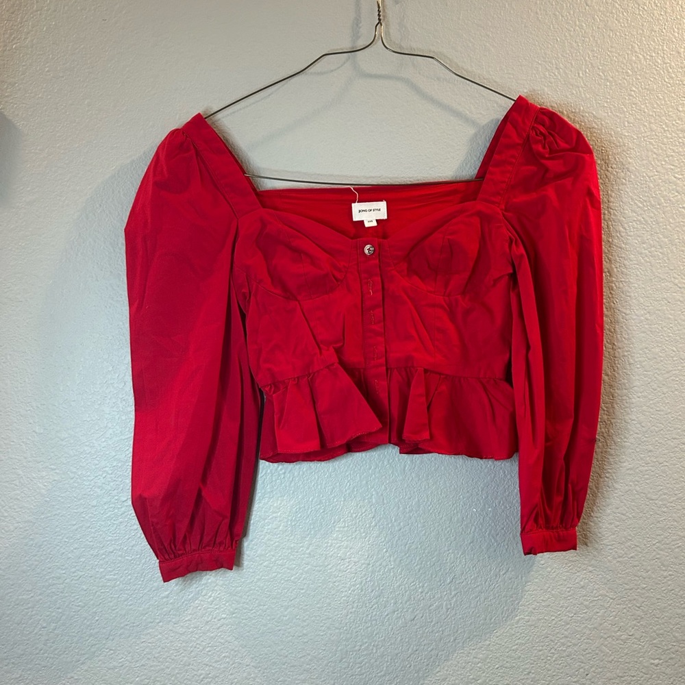 Song of Style Scarlet Puff Sleeve Blouse